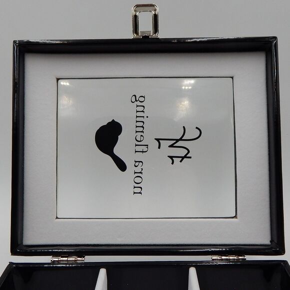 Nora Fleming Mini Charms M4 Display Storage Case Box Black Vinyl Black Bird Logo - Picture 8 of 8